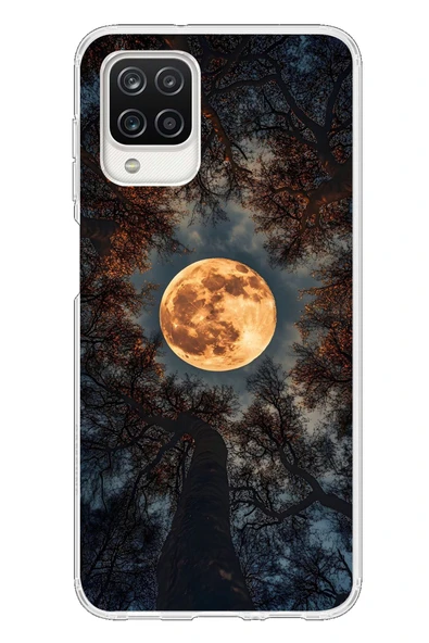 Le Balvo Samsung Galaxy A12 Uyumlu Ay Gökyüzü Baskılı Silikon Kılıf ürün görseli 1