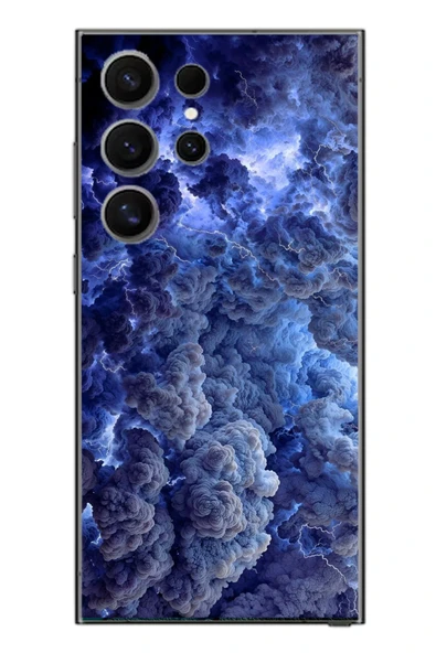 Le Balvo Samsung Galaxy S24 Ultra Uyumlu Mor Bulutlar Baskılı Silikon Kılıf ürün görseli 1