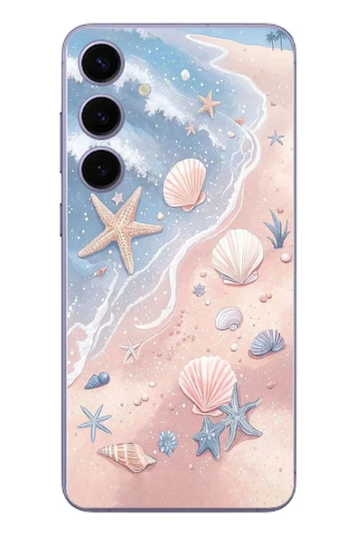 Le Balvo Samsung Galaxy S24 Plus Uyumlu Deniz Yıldızı Kumsalı Baskılı Silikon Kılıf ürün görseli 1