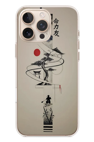 Le Balvo İphone 16 Pro Max Uyumlu Japon Felsefesi Baskılı Silikon Kılıf ürün görseli 1