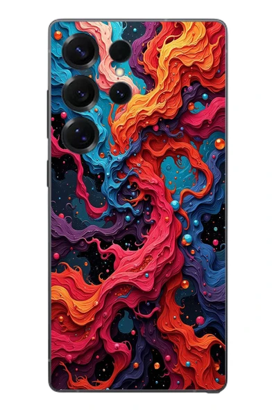 Le Balvo Samsung Galaxy S25 Ultra Uyumlu Dalgaların İz Karışımı Baskılı Silikon Kılıf ürün görseli 1