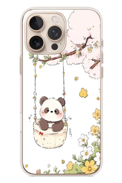 Le Balvo İphone 16 Pro Max Uyumlu Sallanan Panda Baskılı Silikon Kılıf ürün görseli 1