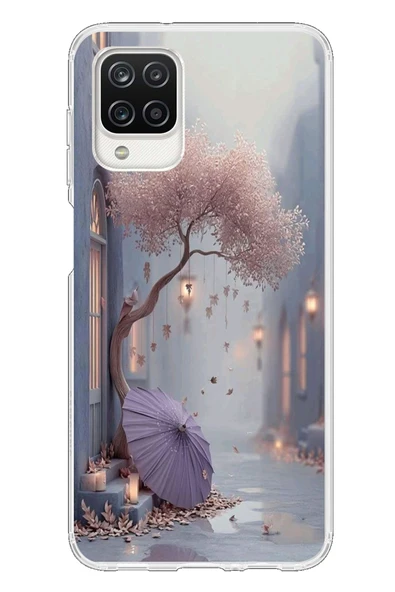 Le Balvo Samsung Galaxy A12 Uyumlu Mor Lamba Altı Baskılı Silikon Kılıf ürün görseli 1