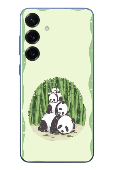 Le Balvo Samsung Galaxy S25 Plus Uyumlu Panda Ailesi Baskılı Silikon Kılıf ürün görseli 1