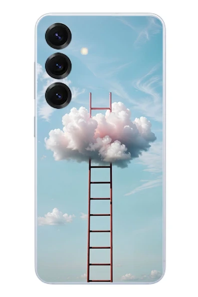 Le Balvo Samsung Galaxy S25 Uyumlu Buluta Çıkan Merdiven Baskılı Silikon Kılıf ürün görseli 1