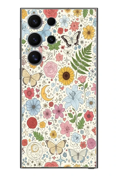 Le Balvo Samsung Galaxy S24 Ultra Uyumlu Bitkilerin Ahengi Baskılı Silikon Kılıf ürün görseli 1