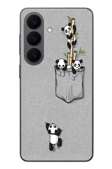 Le Balvo Samsung Galaxy S26 Uyumlu Cepli Panda Baskılı Silikon Kılıf ürün görseli 1