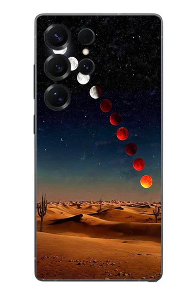 Le Balvo Samsung Galaxy S25 Ultra Uyumlu Ayın Geçişi Baskılı Silikon Kılıf ürün görseli 1