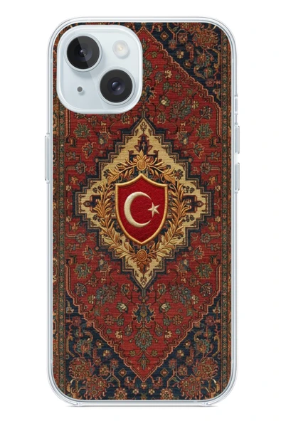 Le Balvo İphone 15 Uyumlu Türkiye Bayraklı Halı Baskılı Silikon Kılıf ürün görseli 1