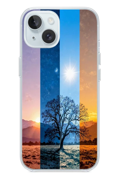 Le Balvo İphone 15 Uyumlu Gündoğumu Mevsimi Baskılı Silikon Kılıf ürün görseli 1