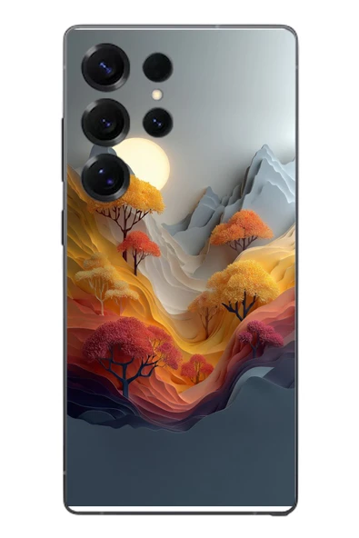 Le Balvo Samsung Galaxy S25 Ultra Uyumlu Renk Dalgalı Manzara Baskılı Silikon Kılıf ürün görseli 1