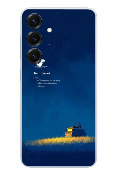 Le Balvo Samsung Galaxy S25 Uyumlu İnternet Yok Baskılı Silikon Kılıf ürün görseli 1