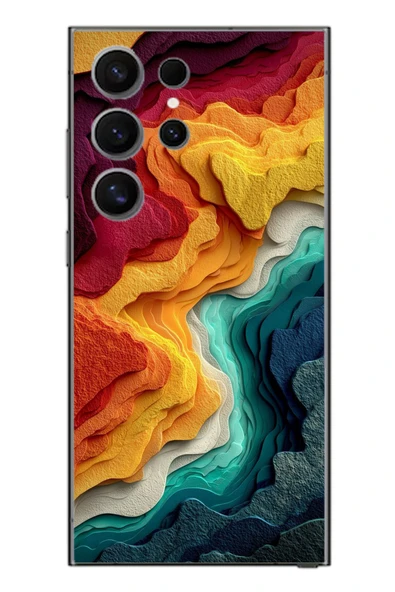 Le Balvo Samsung Galaxy S24 Ultra Uyumlu Renk Dalgaları Baskılı Silikon Kılıf ürün görseli 1