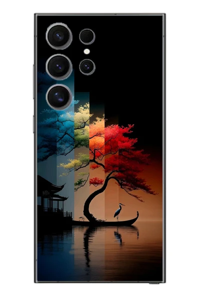 Le Balvo Samsung Galaxy S24 Ultra Uyumlu Dört Mevsim Ağaç Baskılı Silikon Kılıf ürün görseli 1