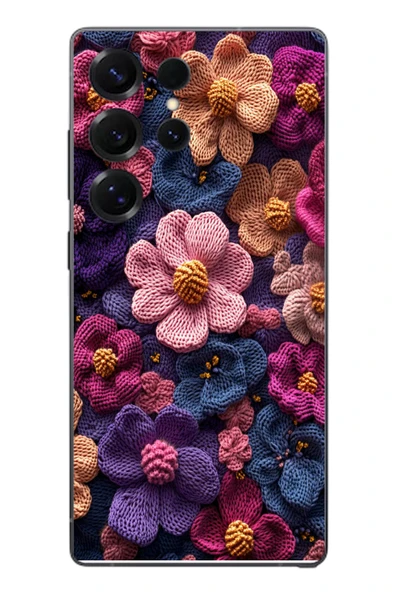Le Balvo Samsung Galaxy S25 Ultra Uyumlu Çiçek Örgüsü Baskılı Silikon Kılıf ürün görseli 1