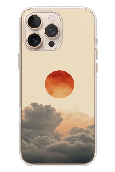 Le Balvo İphone 16 Pro Max Uyumlu Bulut ve Güneş Baskılı Silikon Kılıf ürün görseli 1
