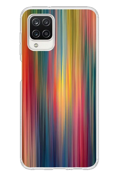 Le Balvo Samsung Galaxy A12 Uyumlu Gökkuşağı Karışımı Baskılı Silikon Kılıf ürün görseli 1