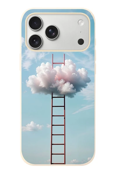 Le Balvo İphone 17 Pro Max Uyumlu Buluta Çıkan Merdiven Baskılı Silikon Kılıf ürün görseli 1