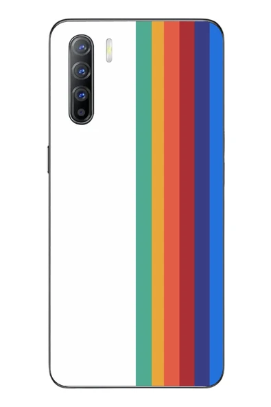 Le Balvo Oppo Reno 3 Uyumlu Gökkuşağı Baskılı Silikon Kılıf ürün görseli 1