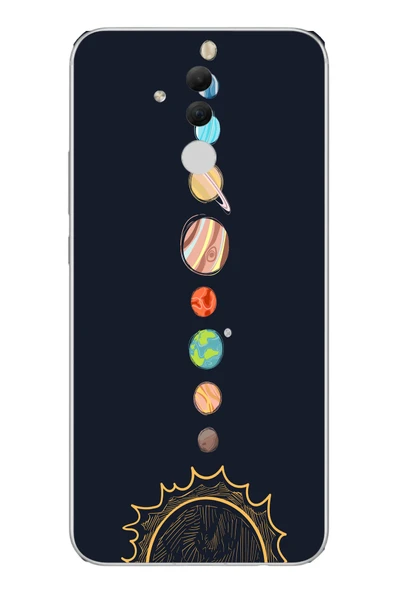 Le Balvo Huawei Mate 20 Lite Uyumlu Gezegenler Baskılı Silikon Kılıf ürün görseli 1