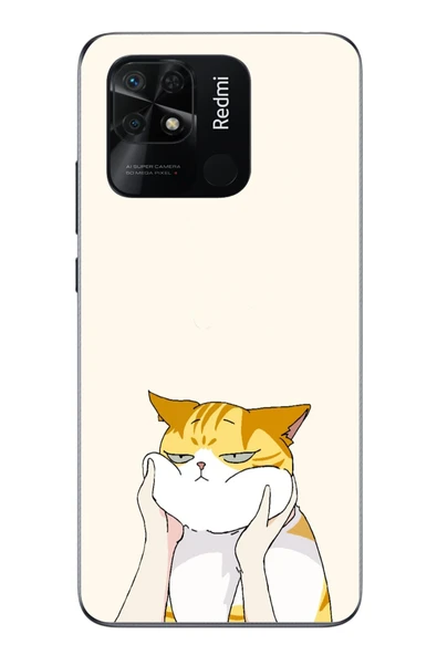 Le Balvo Redmi 10C Uyumlu Sarı Kedi Yanakları Baskılı Silikon Kılıf ürün görseli 1