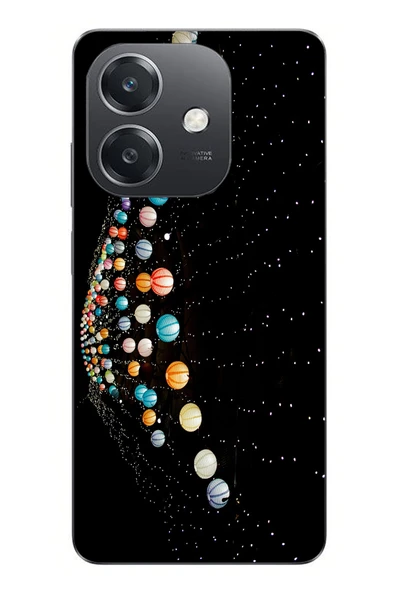 Le Balvo Oppo A3 Uyumlu Gezegenlerin Dansı Baskılı Silikon Kılıf ürün görseli 1