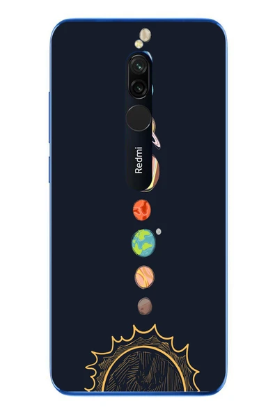 Le Balvo Redmi 8 Uyumlu Gezegenler Baskılı Silikon Kılıf ürün görseli 1