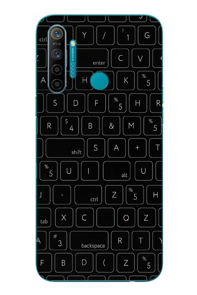 Le Balvo Realme 5i Uyumlu Klavye Tuşları Baskılı Silikon Kılıf ürün görseli 1