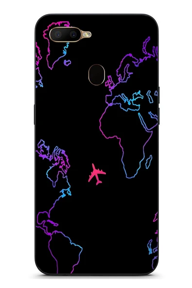 Le Balvo Oppo A5S Uyumlu Dünya Uçuşu Baskılı Silikon Kılıf ürün görseli 1