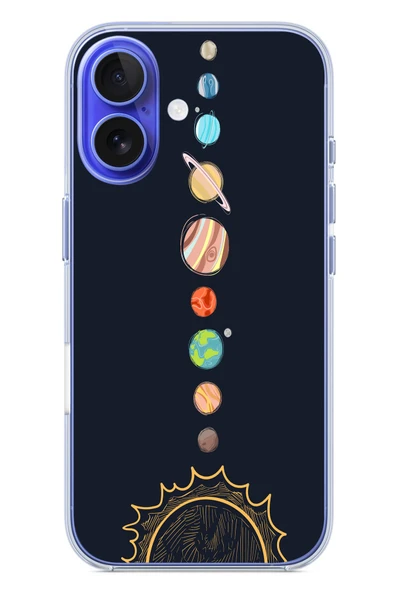 Le Balvo İphone 16 Uyumlu Gezegenler Baskılı Silikon Kılıf ürün görseli 1