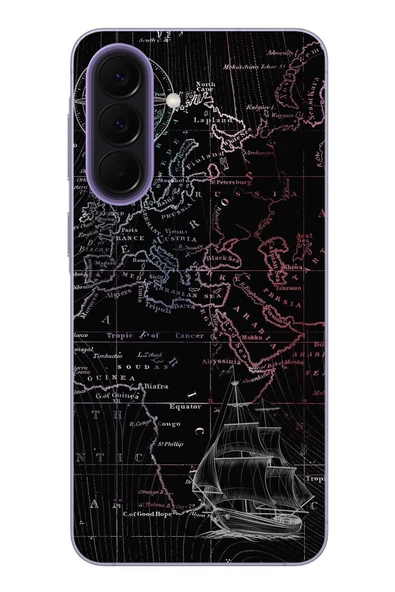 Le Balvo Samsung Galaxy A57 Uyumlu Denizci Dünya Haritası Baskılı Silikon Kılıf ürün görseli 1