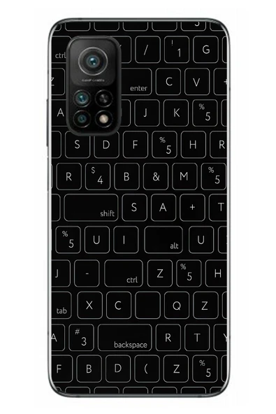 Le Balvo Xiaomi Mi 10 T Uyumlu Klavye Tuşları Baskılı Silikon Kılıf ürün görseli 1