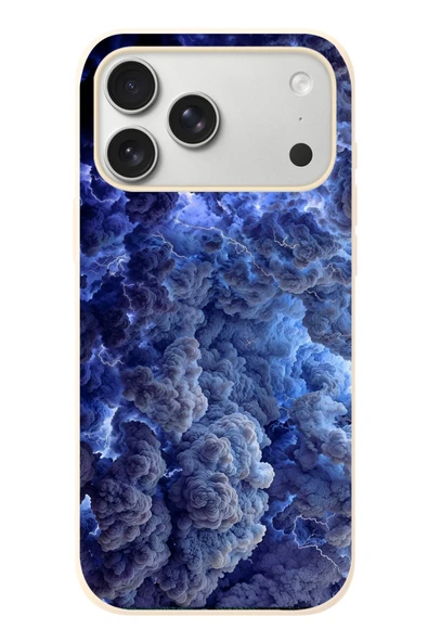 Le Balvo İphone 17 Pro Max Uyumlu Mor Bulutlar Baskılı Silikon Kılıf ürün görseli 1