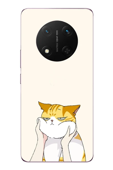Le Balvo Honor Magic 7 Lite Uyumlu Sarı Kedi Yanakları Baskılı Silikon Kılıf ürün görseli 1