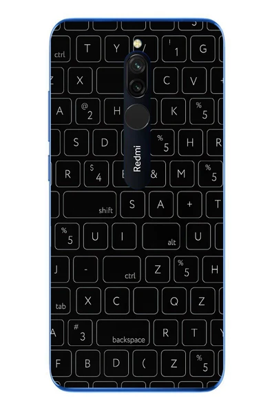 Le Balvo Redmi 8 Uyumlu Klavye Tuşları Baskılı Silikon Kılıf ürün görseli 1