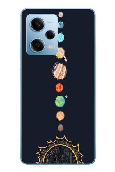 Le Balvo Redmi Note 12 Pro 5G Uyumlu Gezegenler Baskılı Silikon Kılıf ürün görseli 1