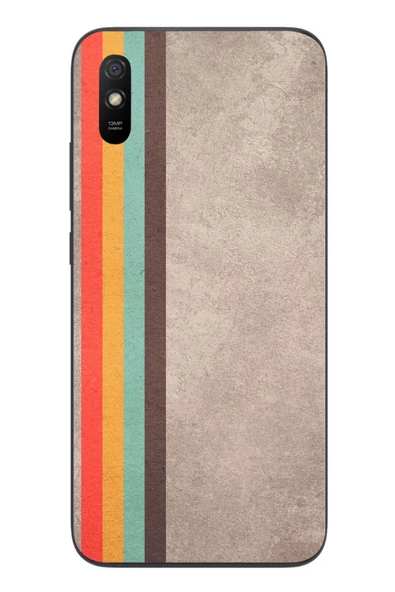Le Balvo Redmi 9A Uyumlu Retro Gökkuşağı Baskılı Silikon Kılıf ürün görseli 1