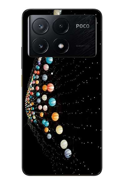 Le Balvo Poco X6 Pro Uyumlu Gezegenlerin Dansı Baskılı Silikon Kılıf ürün görseli 1