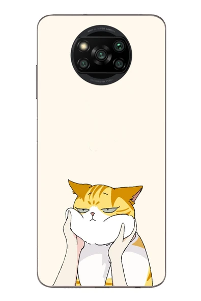 Le Balvo Poco X3 Uyumlu Sarı Kedi Yanakları Baskılı Silikon Kılıf ürün görseli 1