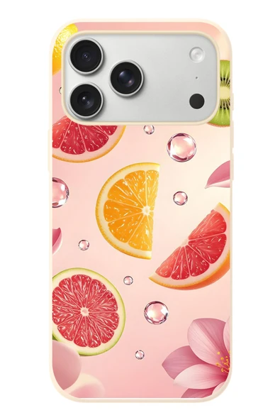 Le Balvo İphone 17 Pro Max Uyumlu Meyve Dilimleri Baskılı Silikon Kılıf ürün görseli 1