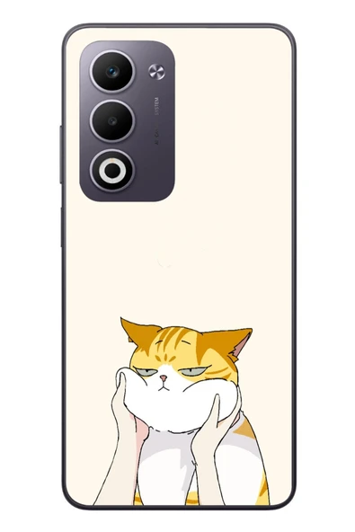 Le Balvo Oppo A5 4G Uyumlu Sarı Kedi Yanakları Baskılı Silikon Kılıf ürün görseli 1