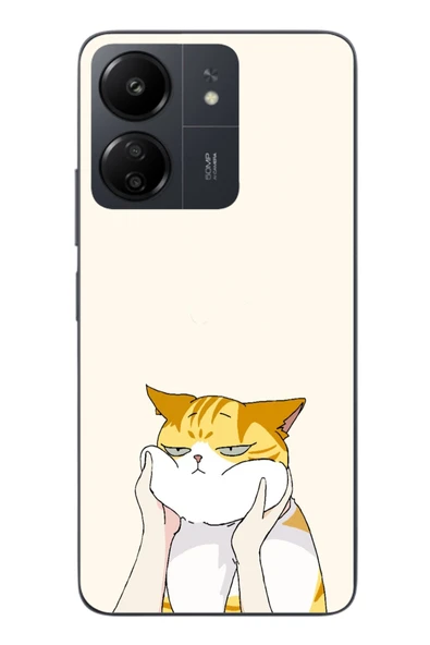 Le Balvo Redmi 13C Uyumlu Sarı Kedi Yanakları Baskılı Silikon Kılıf ürün görseli 1