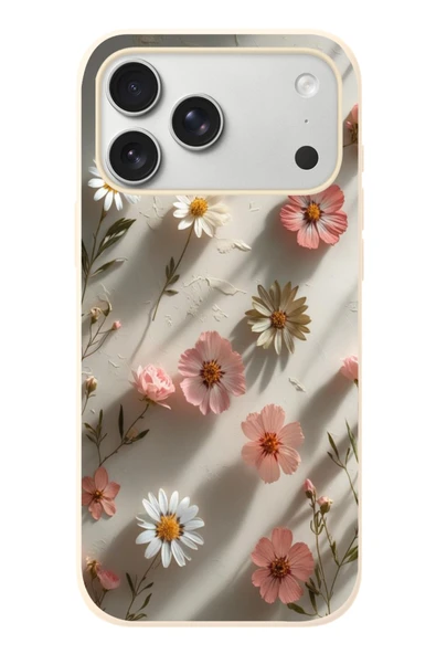 Le Balvo İphone 17 Pro Max Uyumlu Papatya Çiçekleri Baskılı Silikon Kılıf ürün görseli 1