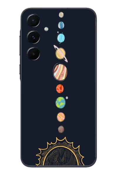 Le Balvo Samsung Galaxy A55 Uyumlu Gezegenler Baskılı Silikon Kılıf ürün görseli 1