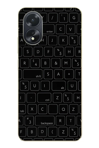Le Balvo Oppo A38 Uyumlu Klavye Tuşları Baskılı Silikon Kılıf ürün görseli 1