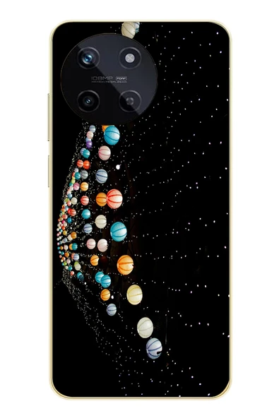 Le Balvo Realme 11 4G Uyumlu Gezegenlerin Dansı Baskılı Silikon Kılıf ürün görseli 1