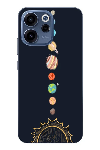Le Balvo Oppo Reno 15F Uyumlu Gezegenler Baskılı Silikon Kılıf ürün görseli 1