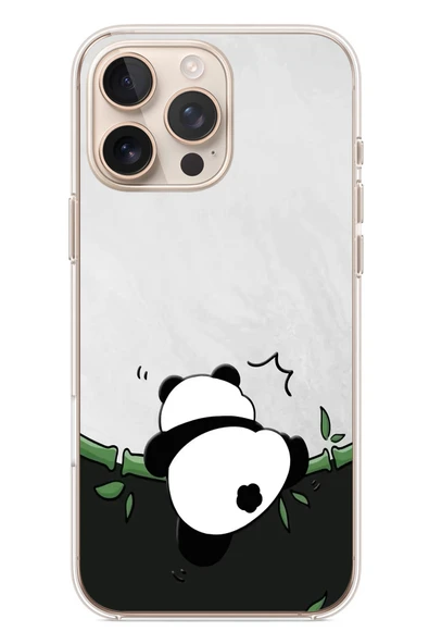 Le Balvo İphone 16 Pro Max Uyumlu Bambuya Çıkan Panda Baskılı Silikon Kılıf ürün görseli 1
