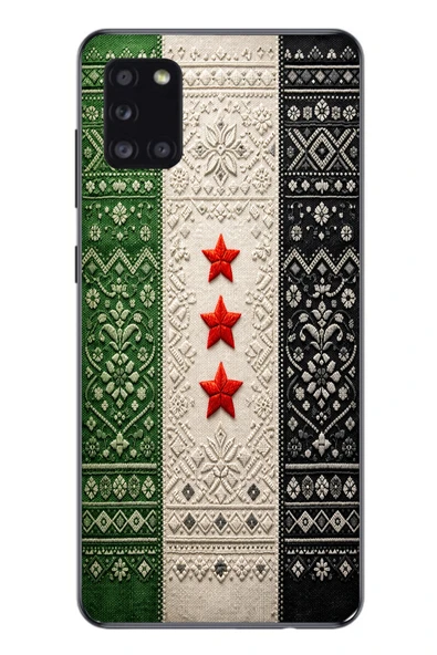Le Balvo Samsung Galaxy A31 Uyumlu Suriye Bayrağı Dokuma Baskılı Silikon Kılıf ürün görseli 1