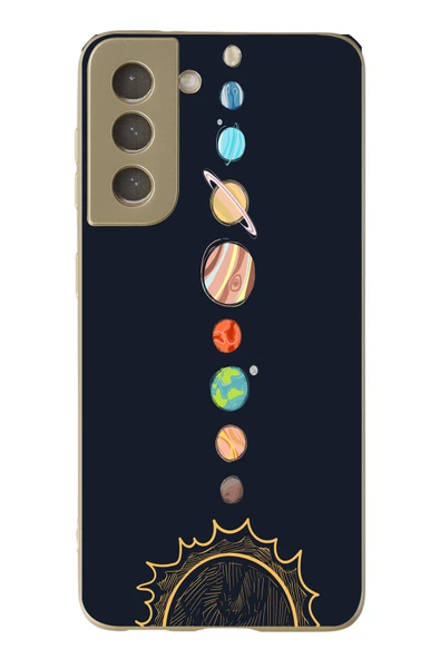 Le Balvo Samsung Galaxy S21 FE Uyumlu Gezegenler Baskılı Silikon Kılıf ürün görseli 1